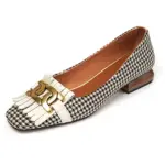 White Square Toe Tassel Beads Square Flats