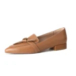 Women’s Knotted Leather Pointy Loafers - Refinedshoes.com