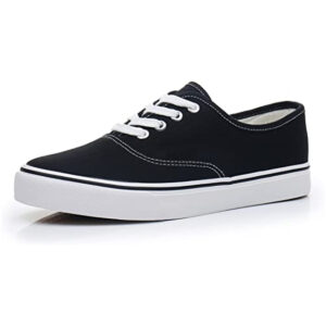 Authentic Black Low Top Lace-up Sneakers