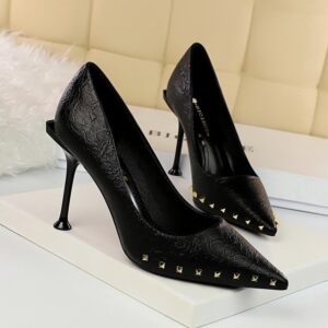 BIGTREE Shoes Women Pumps Heels Luxury Patent Leather Pumps Ladies shoes Stiletto High Heels Big Size 40 Wedding Office Shoes|Women's Pumps| – Black 7
