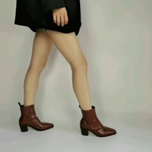 Square Toe Ankle Heeled Boots
