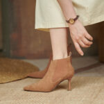 Thin Heel Chelsea Suede Boots