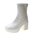White High Heel Chunky Boots
