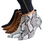 Thin mid heels zipper short boots