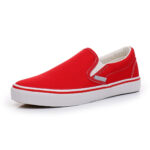 Canvas Red Low Top Slip On Sneakers