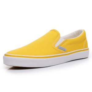 Canvas Yellow Low Top Slip On Sneakers