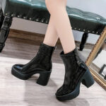 High Heel Chunky Black Boots