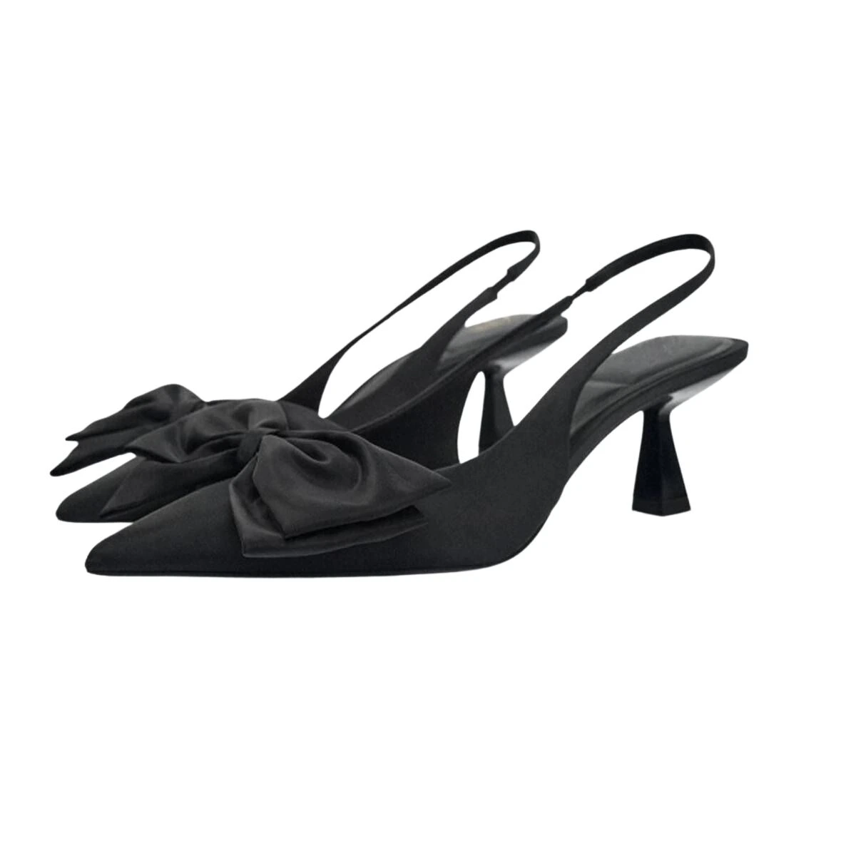 5 Black Slingback Heels With Bow