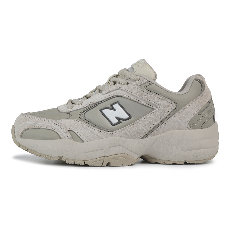 New Balance official flagship NB452 daddy shoes milk tea men's and women's shoes authentic 608 casual shoes retro sports shoes tide 1 Chunky Sole Green Grey Wide Trainers