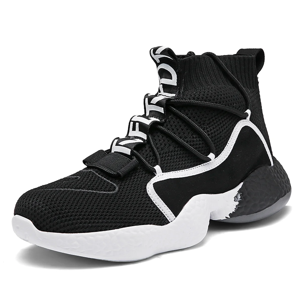 Artboard 1 (1) Black Mesh Mallox Sock Sneakers