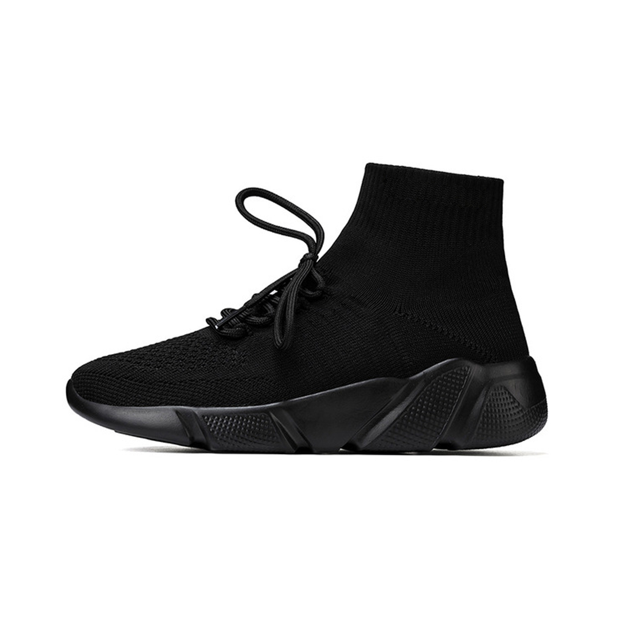 Artboard 1 Stretch Knit All Black Sock Sneakers
