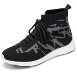 Black Lace Up Sock Sneakers