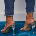 Transparent Crystal Heel Sandal