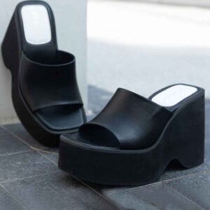 Black Chunky Platform Sandal 