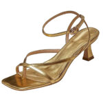 Gold Thin Ankle Strap Heels