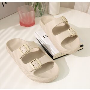 EVA Double Buckle Strap Cloud Slides