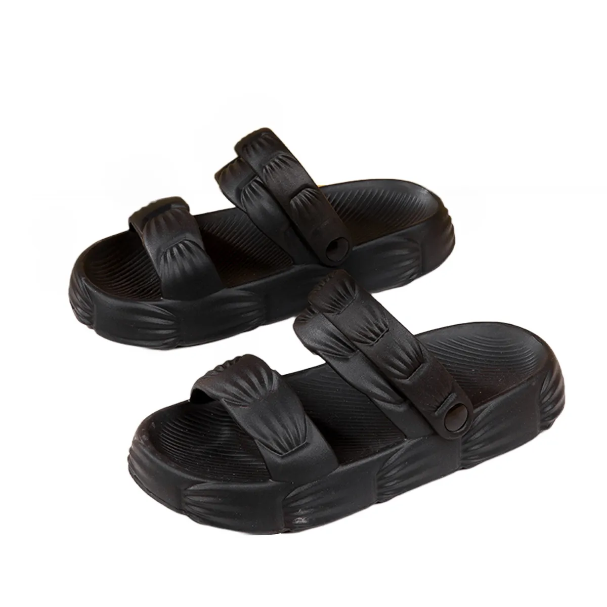 Artboard 16 Black Cloud Pillow Slide Sandals